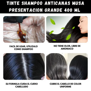 NUEVO TINTE SHAMPOO ANTICANAS MUSA DE 400ML