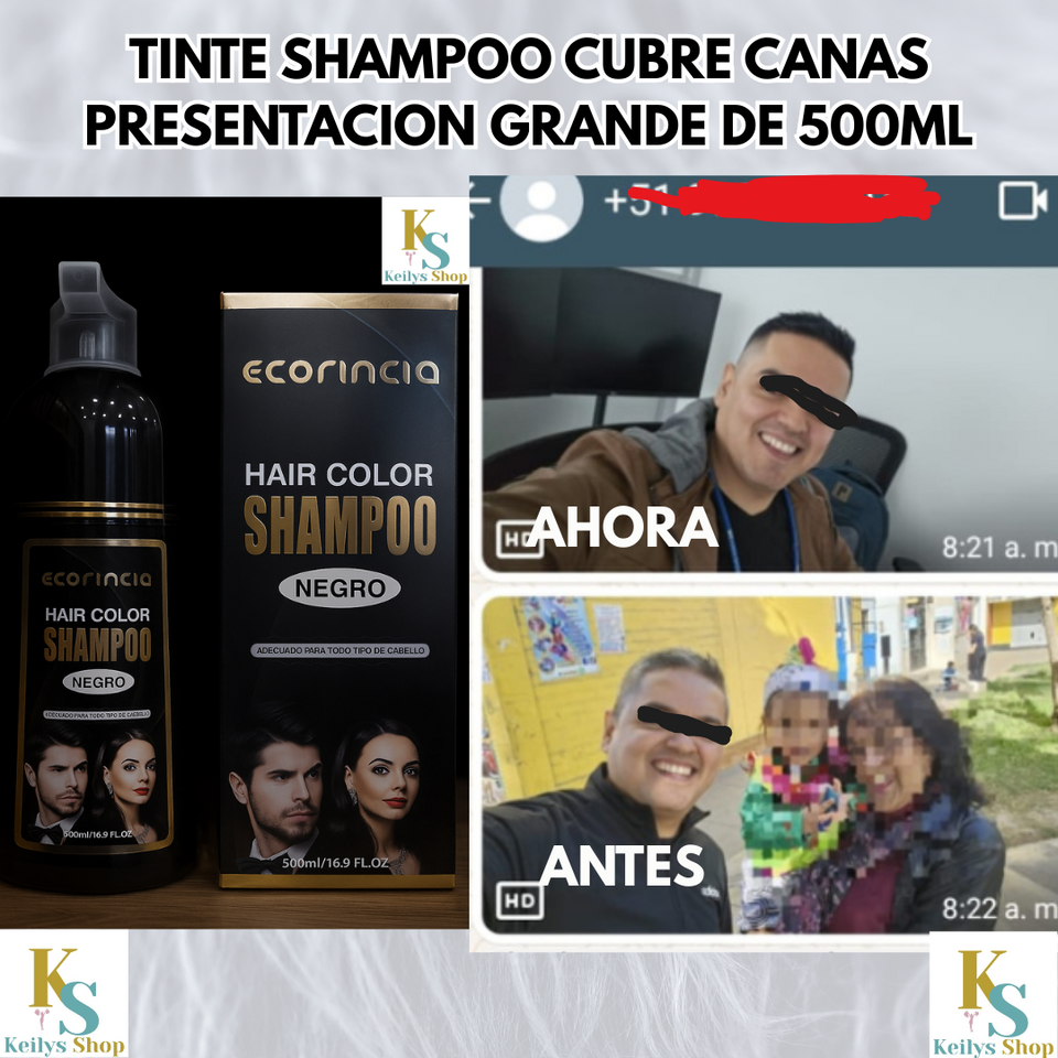 NUEVO SHAMPOO CUBRE CANAS ECORINCIA DE 500ML