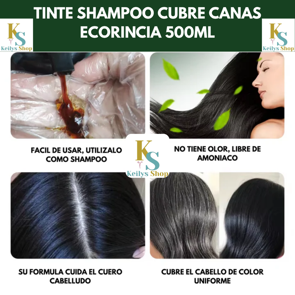 NUEVO SHAMPOO CUBRE CANAS ECORINCIA DE 500ML
