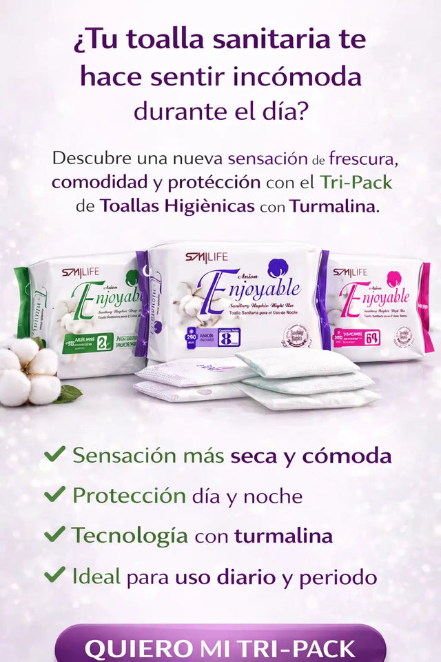 NUEVAS TOALLAS HIGIENICAS DE TURMALINA