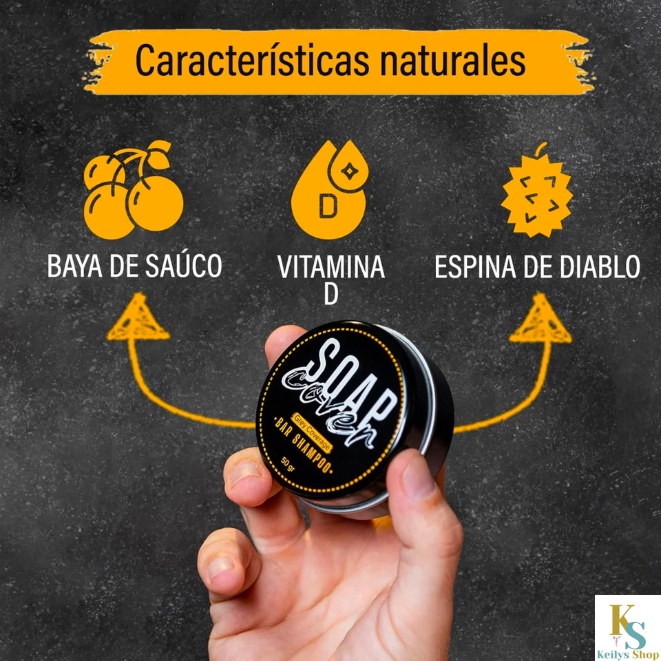 NUEVO SHAMPOO EN BARRA UNISEX ANTICANAS-BLACK SOAP