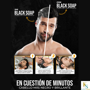 NUEVO SHAMPOO EN BARRA UNISEX ANTICANAS-BLACK SOAP