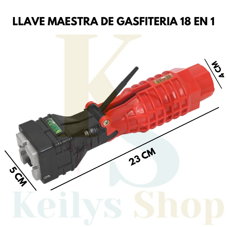 NUEVA LLAVE MAESTRA DE GASFITERIA 18 EN 1