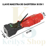 NUEVA LLAVE MAESTRA DE GASFITERIA 18 EN 1