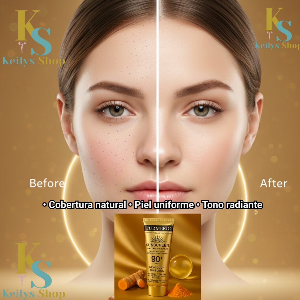 NUEVO BLOQUEADOR SOLAR PREMIUM DE CURCUMA, COLAGENO Y VITAMINA C