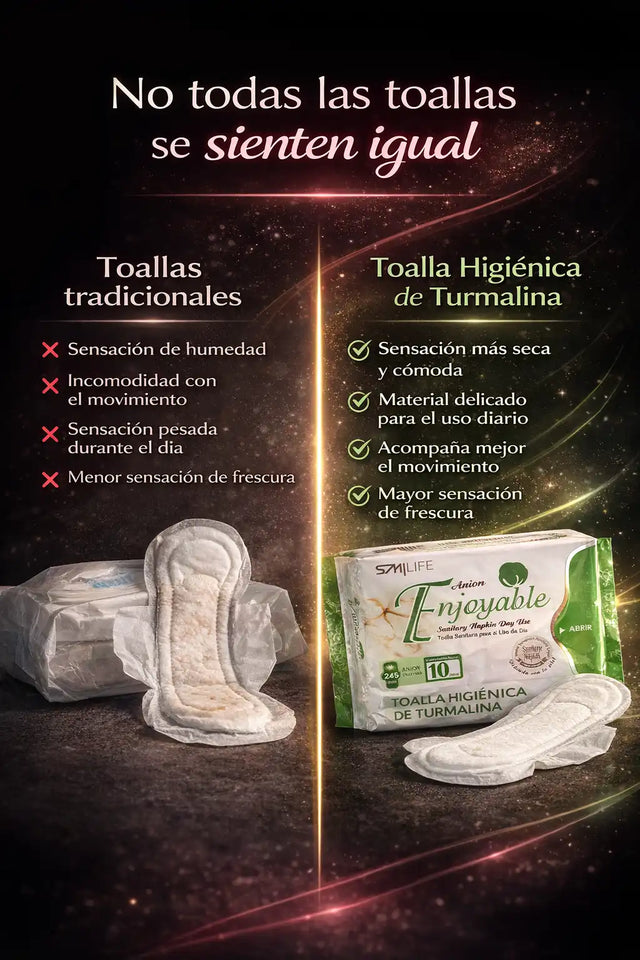 NUEVAS TOALLAS HIGIENICAS DE TURMALINA
